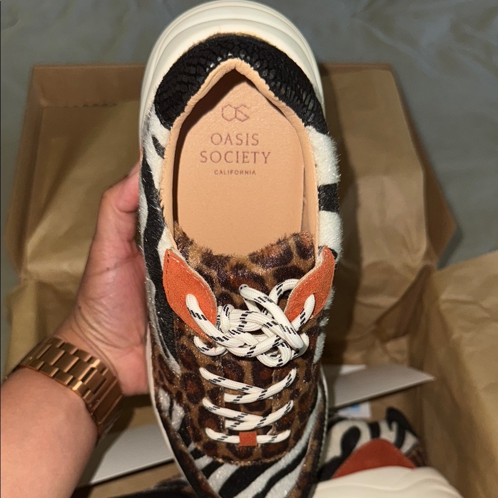 Oasis Society Animal Print Chunky Sneakers - Picture 9 of 11